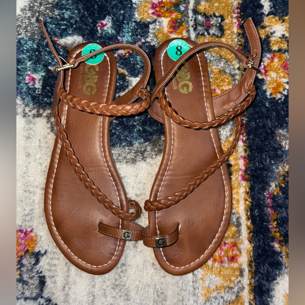 Brown Braided Women's Sandals